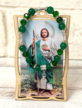 Load image into Gallery viewer, 24 St. Jude Sanit Judas Joseph Wood Frame w/ Bracelet