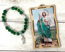 Load image into Gallery viewer, 24 St. Jude Sanit Judas Joseph Wood Frame w/ Bracelet