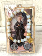 Load image into Gallery viewer, 24 St. Benedict San Benito Medal Wood Frame w/ Bracelet