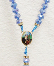 Load image into Gallery viewer, Blue Picture Saint Benedict Medal Cross Rosary