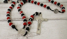Load image into Gallery viewer, Black Red Saint Benedict Medal Cross Rosary