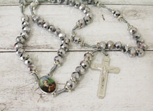 Load image into Gallery viewer, Silver Picture Saint Benedict Medal Cross Rosary