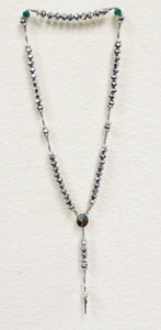 Silver Picture Saint Benedict Medal Cross Rosary