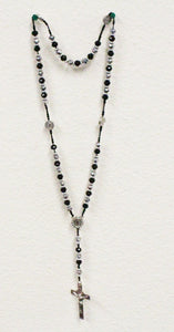 Black Silver Saint Benedict Medal Cross Rosary