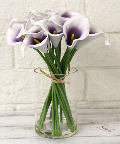 Purple White Calla Lily w/ Vase