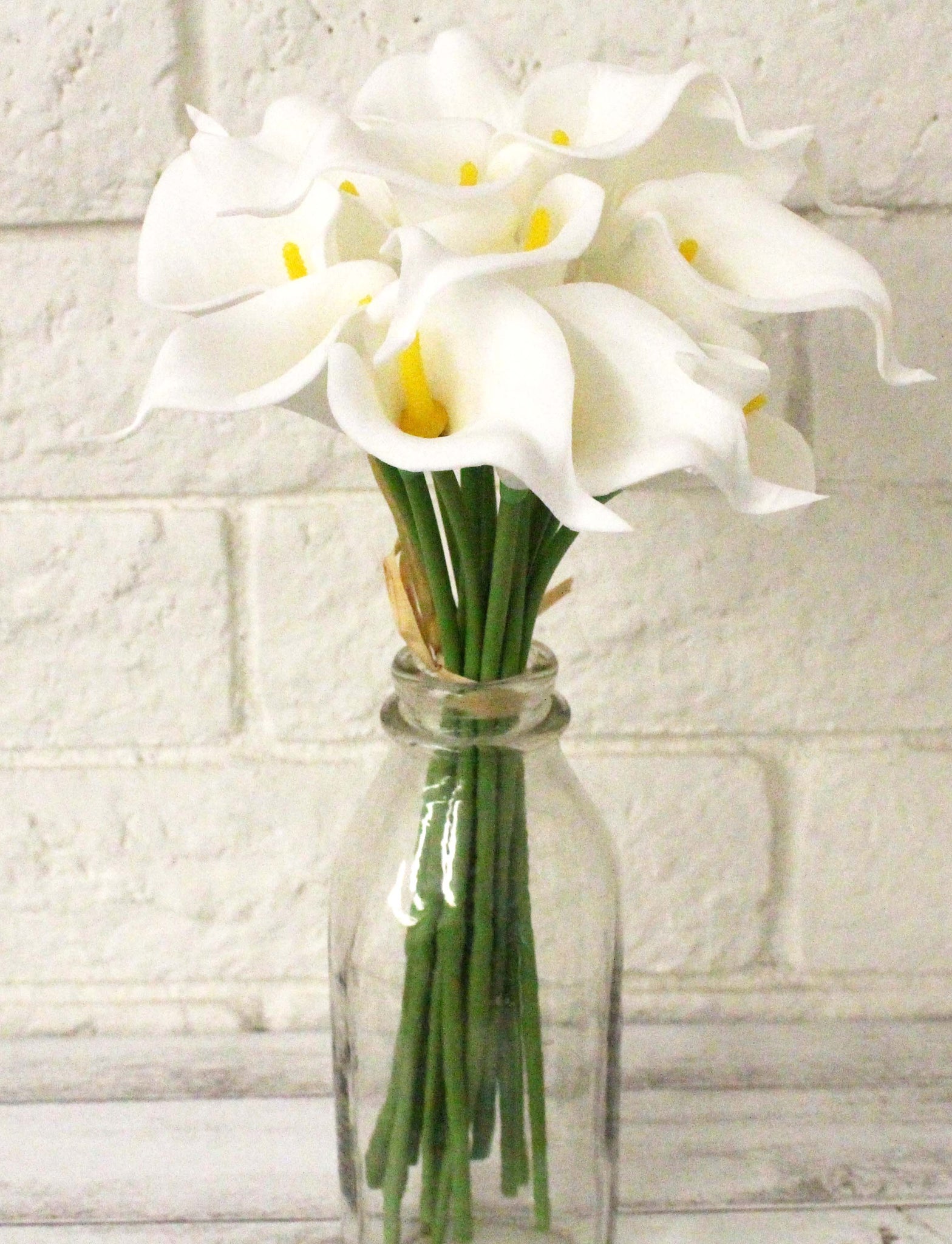 real touch white calla lilies White 14pc Real Touch Calla Lily – OokiCraft