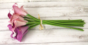 Lavender Purple 14pc Real Touch Calla Lily