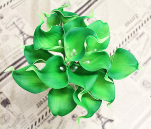 15 Green Real Touch Calla Lily