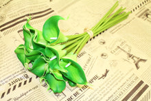 Load image into Gallery viewer, 15 Green Real Touch Calla Lily