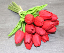 Load image into Gallery viewer, 15 Red Real Touch Tulip
