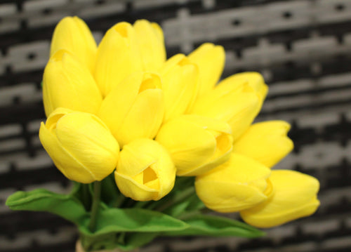 15 Yellow Real Touch Tulip