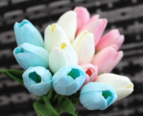 15 Pastel Real Touch Tulip
