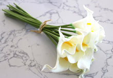 Load image into Gallery viewer, 15 Cream Ivory Real Touch Calla Lily