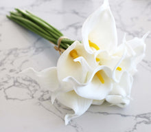 Load image into Gallery viewer, 15 White Real Touch Calla Lily