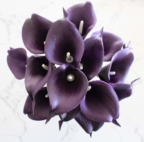15 Purple Real Touch Calla Lily