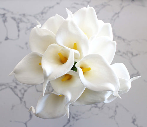 15 White Real Touch Calla Lily