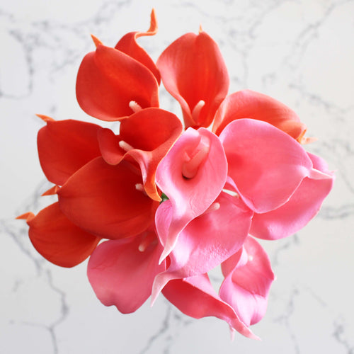 15 Red Hot Pink Real Touch Calla Lily