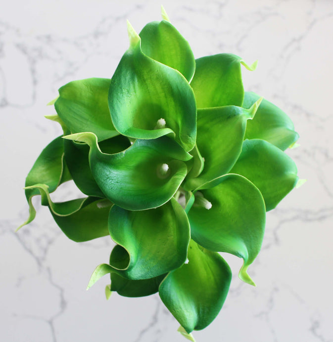 15 Green Real Touch Calla Lily