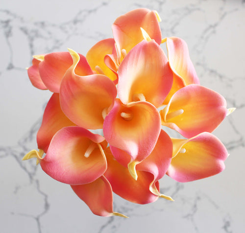 15 Pink Yellow Blush Real Touch Calla Lily