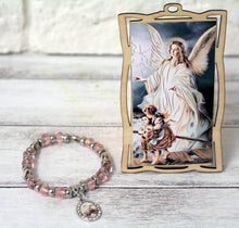 Load image into Gallery viewer, 24 Guardian Angels Wood Frame w/ Baby Bracelet
