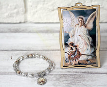 Load image into Gallery viewer, 24 Guardian Angels Wood Frame w/ Baby Bracelet