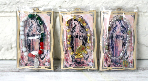 24 Santa Maria Guadalupe Wood Frame w/ Bracelet