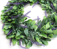 Load image into Gallery viewer, Lavender Wreath 14&quot; Eucalyptus