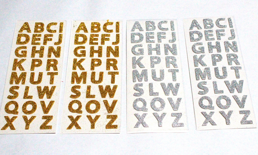 8 Sheets ABC Glitter Sticker Label