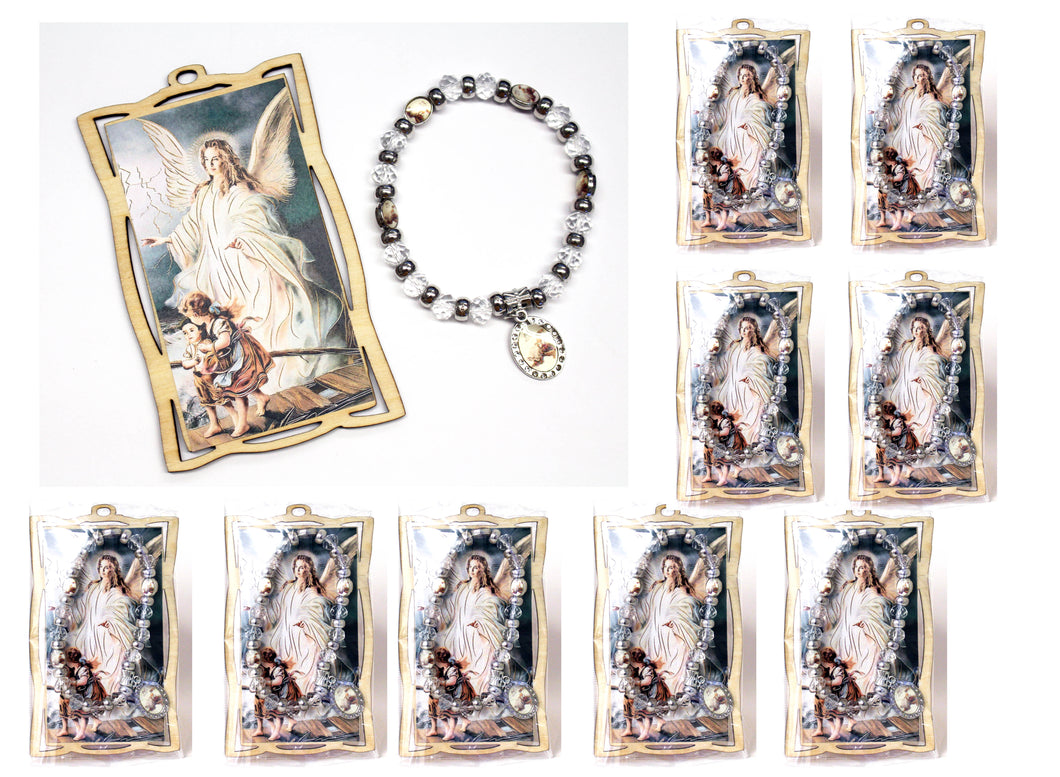 24 Guardian Angels Wood Frame w/ Baby Bracelet