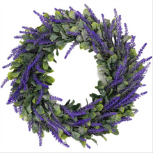 Load image into Gallery viewer, Lavender Wreath 14&quot; Eucalyptus