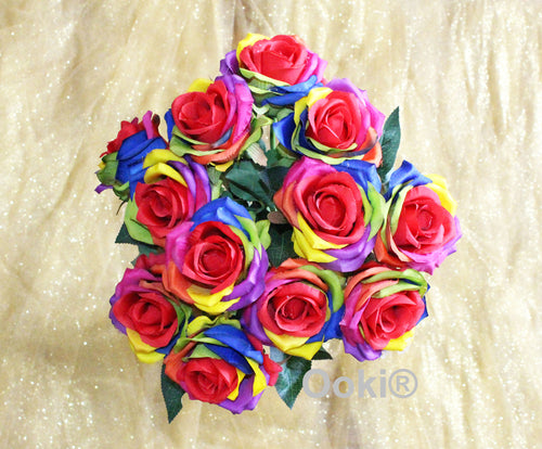 1 Dozen Rainbow Rose Long Stem