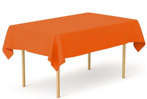 5pc Orange Plastic Tablecovers Disposable