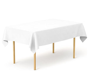5pc White Plastic Tablecovers Disposable