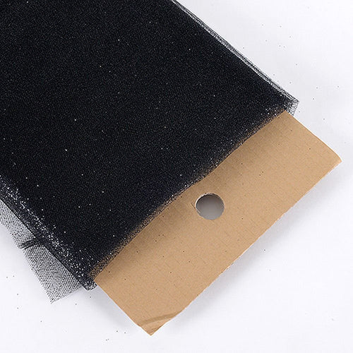 Black Glitter Tulle Fabric Bolt 54