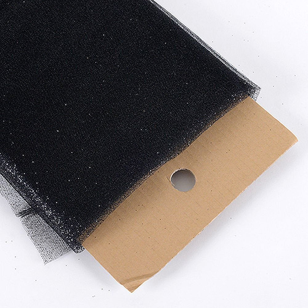 Black Glitter Tulle Fabric Bolt 54