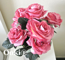 Load image into Gallery viewer, Mauve Rose Bouquet Silk Flower 10 Heads Bush