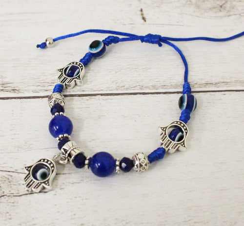 Blue String Evil Eye Hand Bracelet