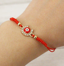 Load image into Gallery viewer, Red String Evil Eye Dot Bracelet