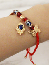 Load image into Gallery viewer, Red String Evil Eye Hand Butterfly Bracelet
