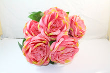 Load image into Gallery viewer, Pink Yellow Cabbage 7 Flower Bloom Peony Rose