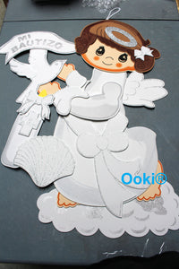 Silver Gold Mi Bautizo Comunion Angel Girl Boy Wings Foam