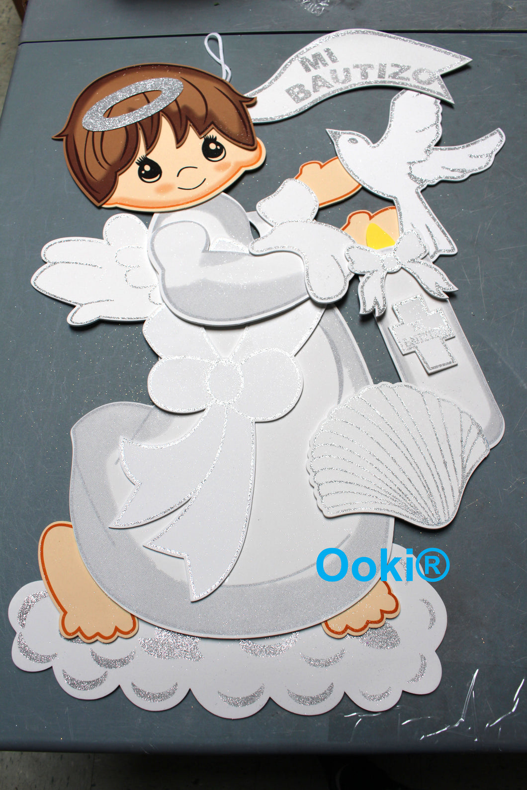 Silver Gold Mi Bautizo Comunion Angel Girl Boy Wings Foam