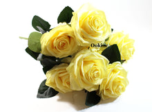 Load image into Gallery viewer, Yellow Rose Bouquet Silk Flower 10 Heads Bush