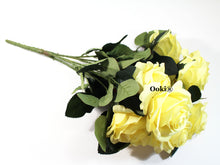 Load image into Gallery viewer, Yellow Rose Bouquet Silk Flower 10 Heads Bush