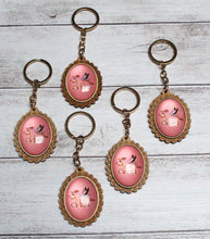 Load image into Gallery viewer, 12 Baby Stork Wood 2D Dome Keychain