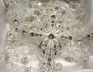 Silver Lace Cross Acrylic Lasso