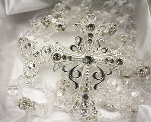 Silver Lace Cross Acrylic Lasso