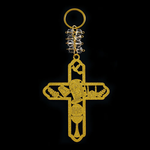 Guadualupe on Cross 12pcs Wood Keychain