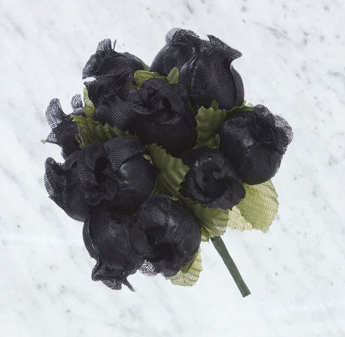 144 Black Poly Flower Rose Bouquet