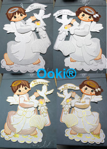 Silver Gold Mi Bautizo Comunion Angel Girl Boy Wings Foam